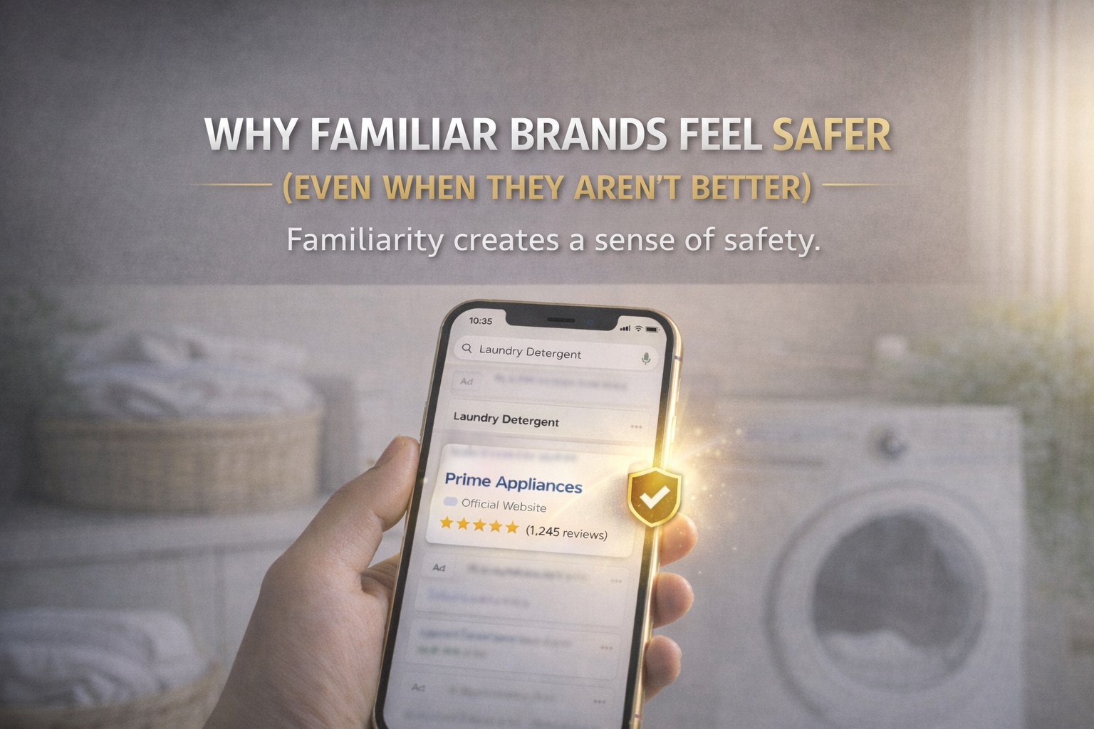 Familiarity creates a sense of safety — the recognizable name gets the tap.